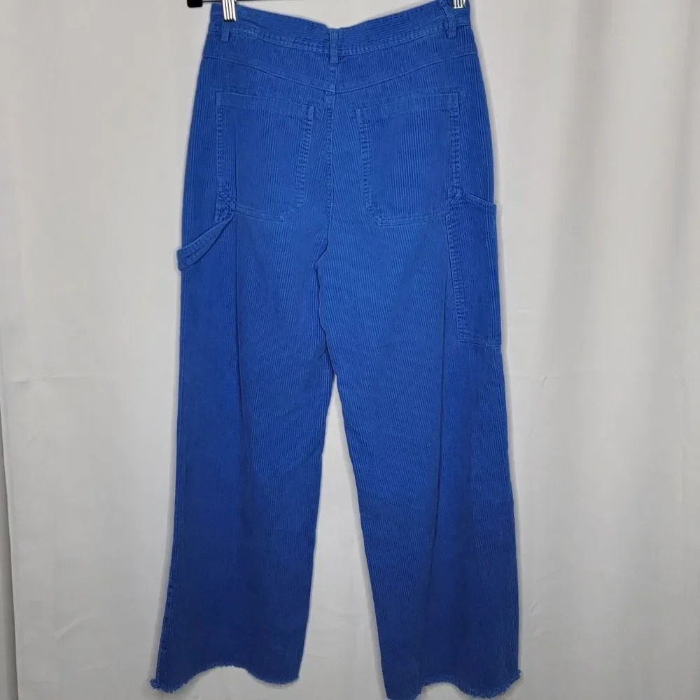 Forever 21 Corduroy Carpenter Pants Medium Wide Leg Raw Hem Y2K Grunge Raw Hem - Picture 7 of 16